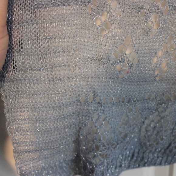 Light Blue and Silver convertible scarf/wrap - Picture 2 of 5